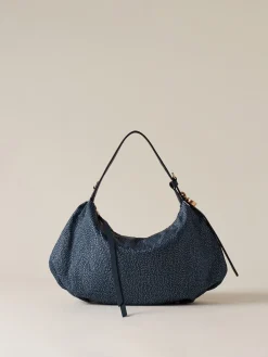 Vedi Tutti|Borse Hobo<Borbonese PRIVE BORSA HOBO SMALL BLU LAPIS