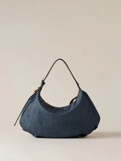 Vedi Tutti|Borse Hobo<Borbonese PRIVE BORSA HOBO SMALL BLU LAPIS