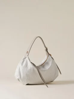 Vedi Tutti|Borse Hobo<Borbonese PRIVE BORSA HOBO SMALL WHITE COTTON