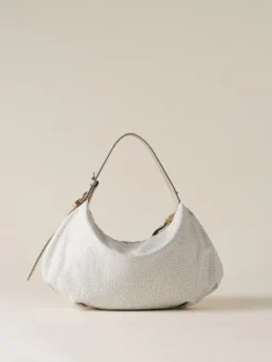 Vedi Tutti|Borse Hobo<Borbonese PRIVE BORSA HOBO SMALL WHITE COTTON