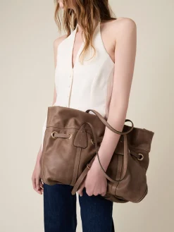 Vedi Tutti|Borse A Spalla<Borbonese PRIVE BORSA SHOPPING LARGE MUD