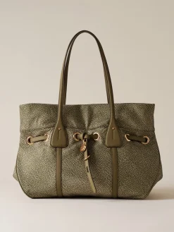 Vedi Tutti|Borse A Spalla<Borbonese PRIVE BORSA SHOPPING LARGE OLIVE