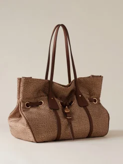Vedi Tutti|Borse A Spalla<Borbonese PRIVE BORSA SHOPPING LARGE BEIGE/MARRONE