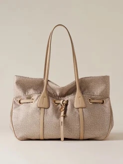 Vedi Tutti|Borse A Spalla<Borbonese PRIVE BORSA SHOPPING LARGE SABBIA