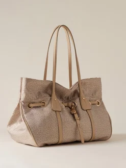 Vedi Tutti|Borse A Spalla<Borbonese PRIVE BORSA SHOPPING LARGE SABBIA