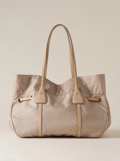 Vedi Tutti|Borse A Spalla<Borbonese PRIVE BORSA SHOPPING LARGE SABBIA