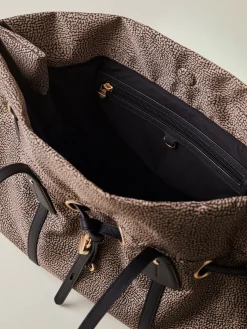 Vedi Tutti|Borse A Spalla<Borbonese PRIVE BORSA SHOPPING LARGE OP NATURALE/NERO