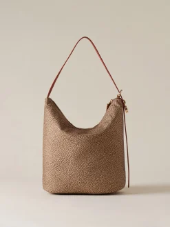 Vedi Tutti|Borse A Spalla<Borbonese PRIVE SECCHIELLO MEDIUM BEIGE/RED PAPAYA