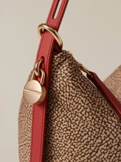 Vedi Tutti|Borse A Spalla<Borbonese PRIVE SECCHIELLO MEDIUM BEIGE/RED PAPAYA