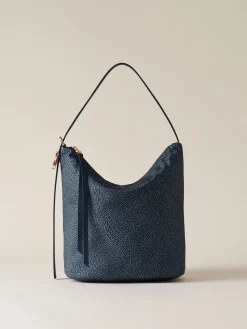 Vedi Tutti|Borse A Spalla<Borbonese PRIVE SECCHIELLO MEDIUM BLU LAPIS