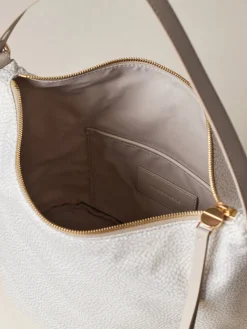 Vedi Tutti|Borse A Spalla<Borbonese PRIVE SECCHIELLO MEDIUM WHITE COTTON