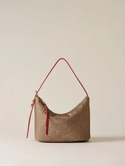 Vedi Tutti|Borse Secchiello<Borbonese PRIVE SECCHIELLO SMALL BEIGE/RED PAPAYA