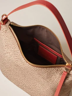 Vedi Tutti|Borse Secchiello<Borbonese PRIVE SECCHIELLO SMALL BEIGE/RED PAPAYA
