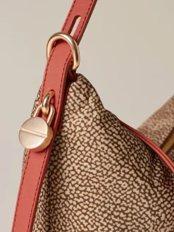Vedi Tutti|Borse Secchiello<Borbonese PRIVE SECCHIELLO SMALL BEIGE/RED PAPAYA