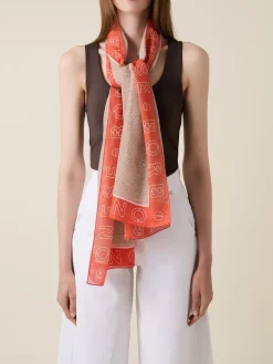 Vedi Tutti|Tessili<Borbonese SCIARPA 170 X 40 SABBIA/RED PAPAYA