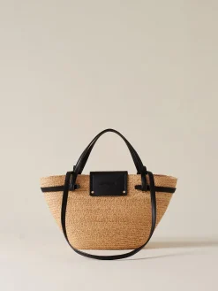 Vedi Tutti|Borse Shopping<Borbonese Shopping bag in paglia intrecciata NATURALE/NERO