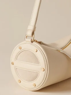 Vedi Tutti|Borse A Tracolla<Borbonese VIS A VIS BAULETTO SMALL WHITE COTTON